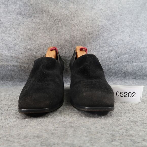 Stuart Weitzman Shoe Women 7.5 Pump Block Heel Slip On Classic Leather Black 90s - Picture 2 of 16